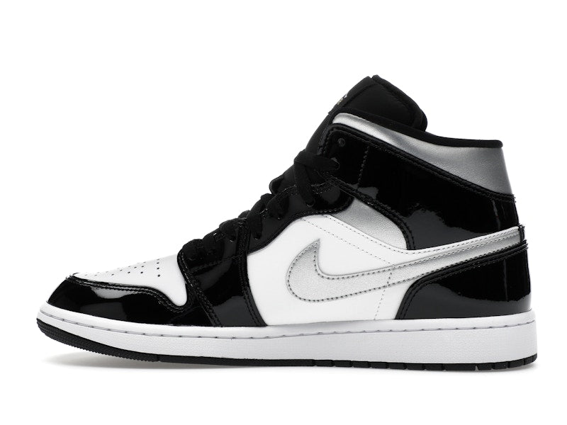 Air Jordan 1 Mid SE Patent Black White Metallic Silver Metallic Gold - weergave 20