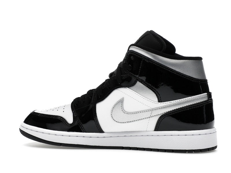 Air Jordan 1 Mid SE Patent Black White Metallic Silver Metallic Gold - weergave 21