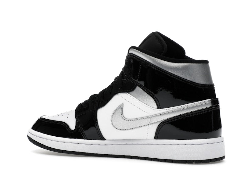 Air Jordan 1 Mid SE Patent Black White Metallic Silver Metallic Gold - weergave 22