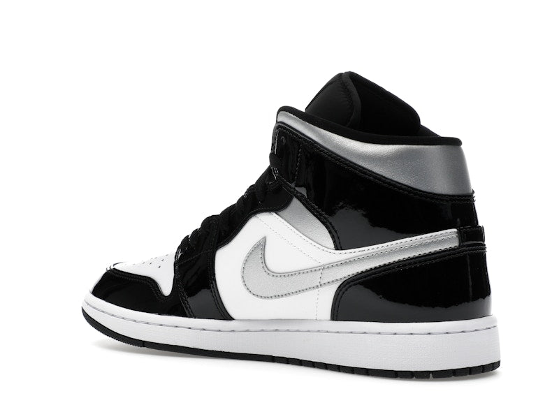 Air Jordan 1 Mid SE Patent Black White Metallic Silver Metallic Gold - weergave 23