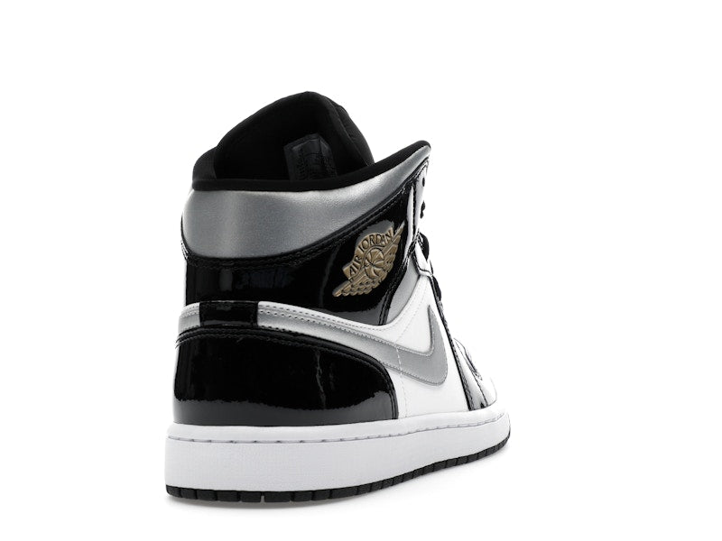 Air Jordan 1 Mid SE Patent Black White Metallic Silver Metallic Gold - weergave 30