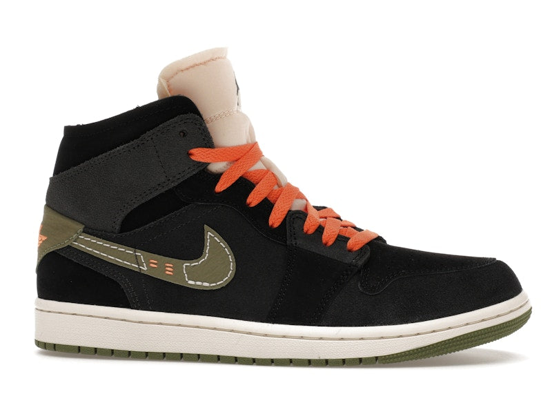 Air Jordan 1 Mid SE Craft Anthracite Light Olive - Anthracite/Black/Bright Mandarin/Sky J Light Olive - FD6817-003 - 01