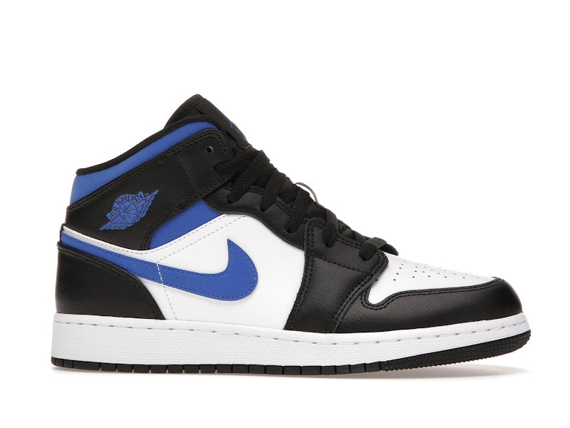 Air Jordan 1 Mid White Black Royal (GS) - White/Racer Blue-Black - 554725-140 - 01