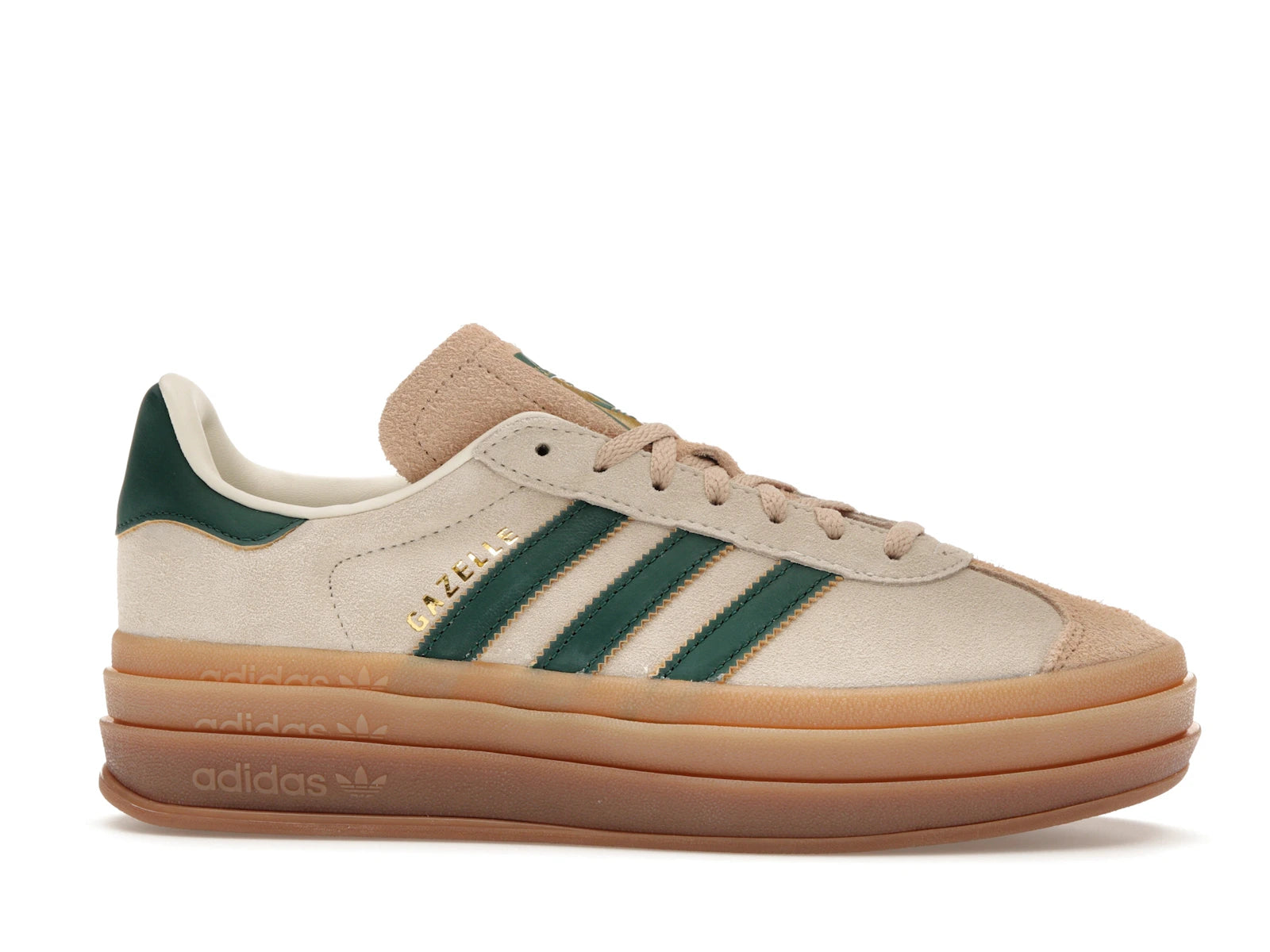 Adidas Gazelle Bold Magic Beige Collegiate Green - Cream White/Collegiate Green/Magic Beige - ID7056 - 01