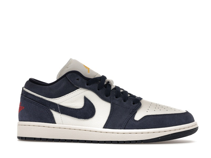 Air Jordan 1 Low SE Obsidian Suede - Obsidian/University Gold/Chile Red/Obsidian - IO7448-400 - 01