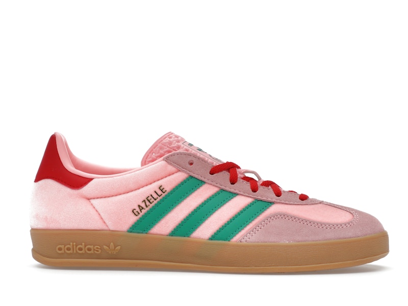 adidas Gazelle Indoor Pink Velvet (Women's) - Pink/Green/Scarlet - JI2713 - 01