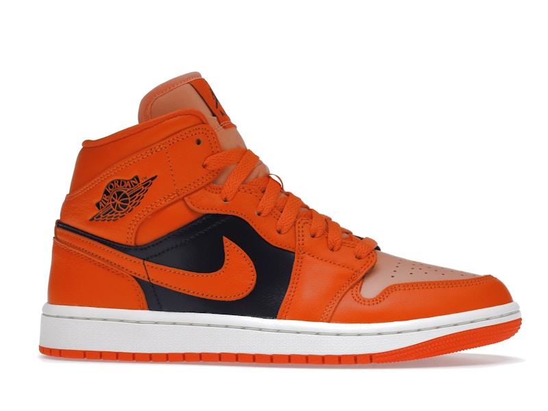Air Jordan 1 Mid Orange Black (W) - Crimson Bliss/Rush Orange/Black/Sail - DM3381-600 - 01