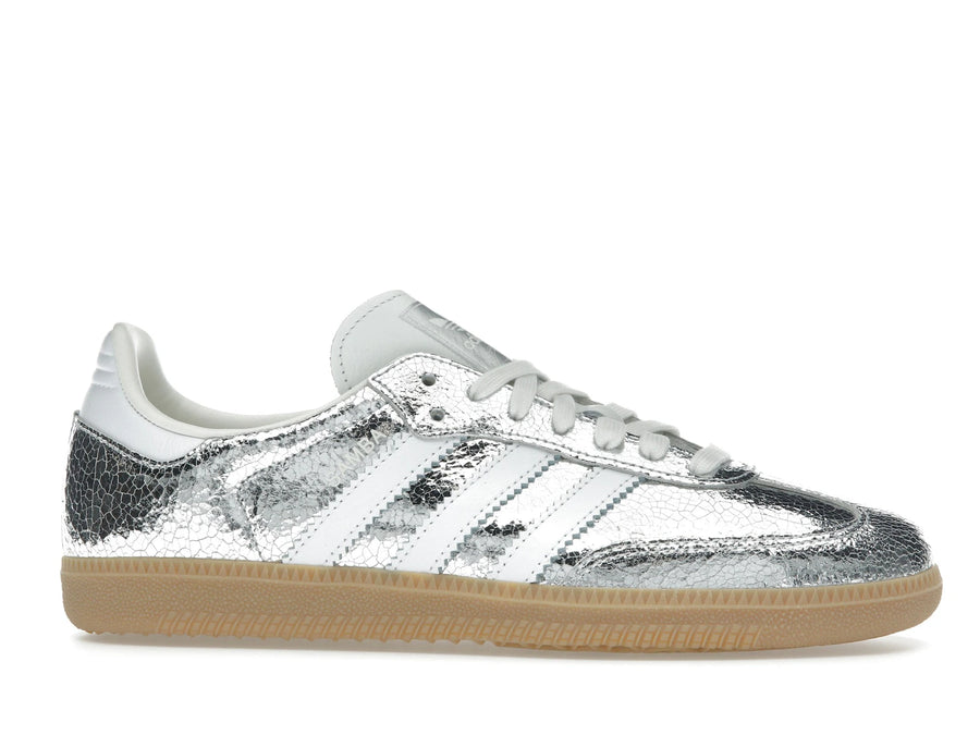 adidas Samba OG Silver Metallic Cracked Leather - JR0035 - 01