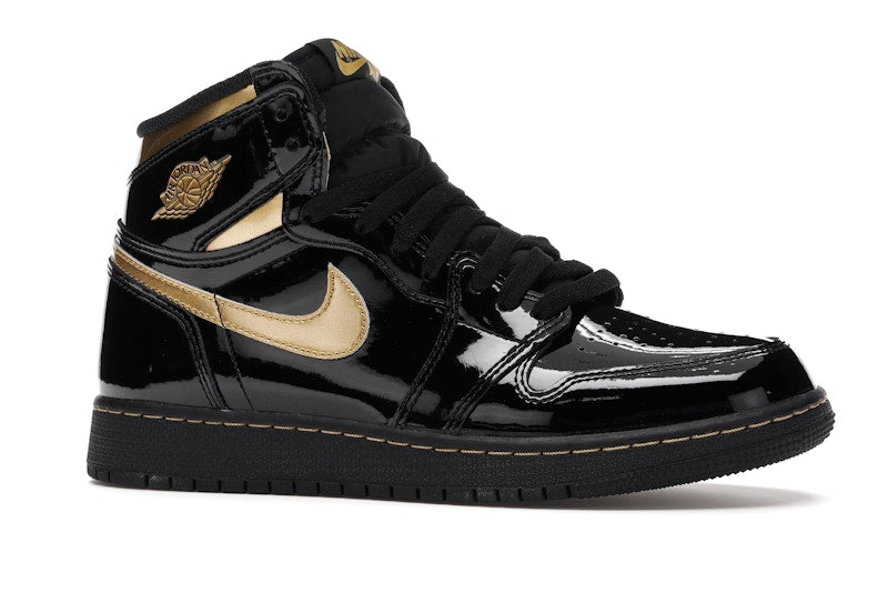 Air Jordan 1 Retro High Black Metallic Gold (2020) (GS) - Black/Black-Metallic Gold - 575441-032 - 02