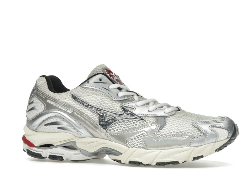Mizuno Wave Rider 10 White Black Rythmic Red - vue 3