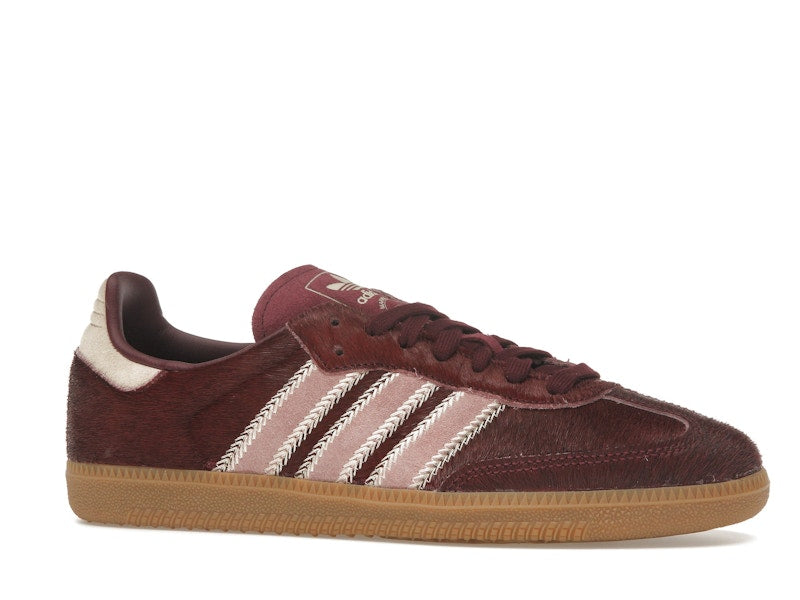adidas Samba OG Maroon Sand Strata Pony (Women's) - Sand Strata/Maroon/Warm Clay - JP5330 - 02