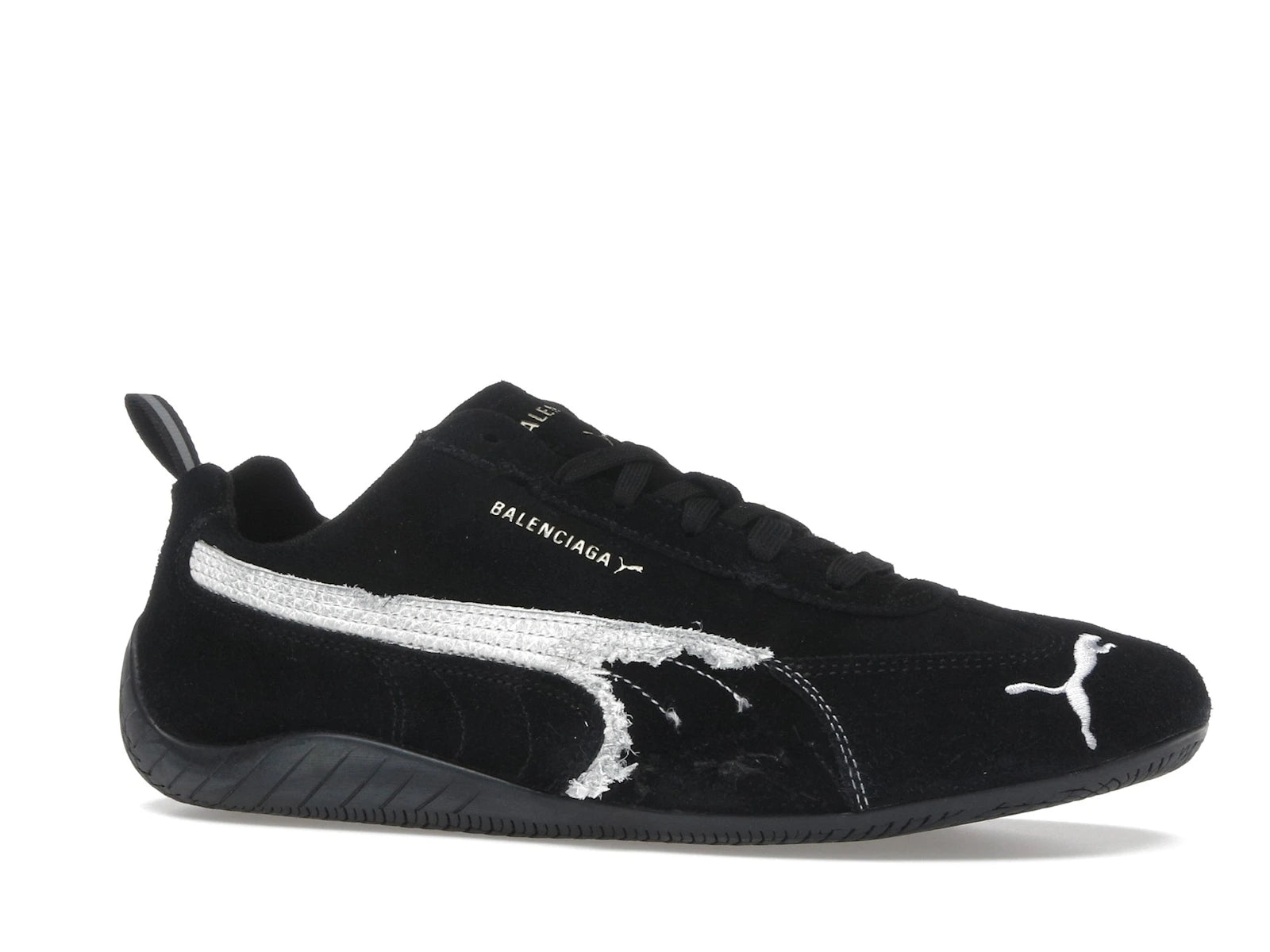 Balenciaga X Puma Speedcat Suede Distressed Black White - Black/White - 847146 WSDSD 1090 - 02