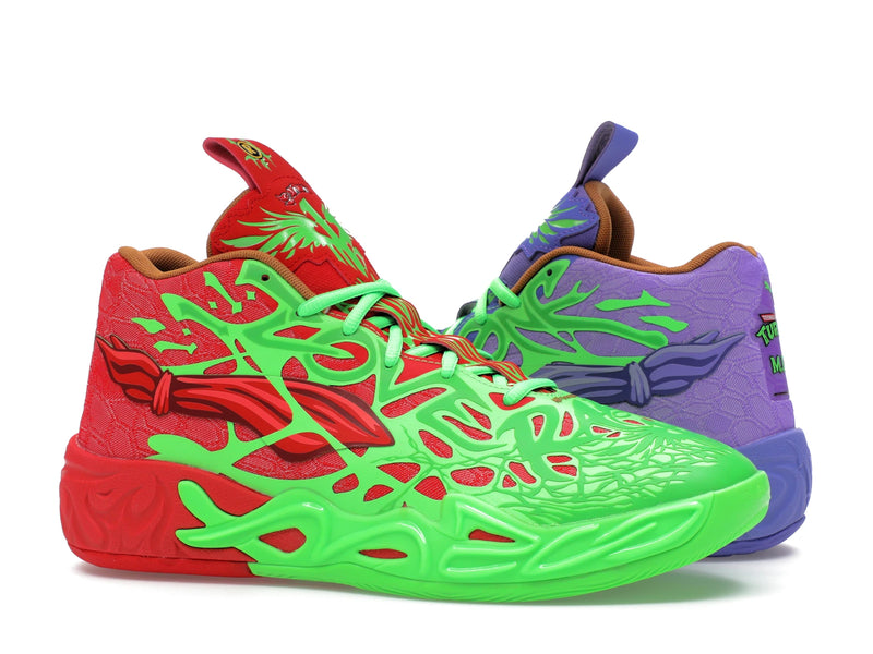 Puma Lamelo Ball Mb04 Teenage Mutant Ninja Turtles Raphael And Donatello - Fluro Green Pes/PUMA Red/Dark Amethyst - 312055-01 - 02