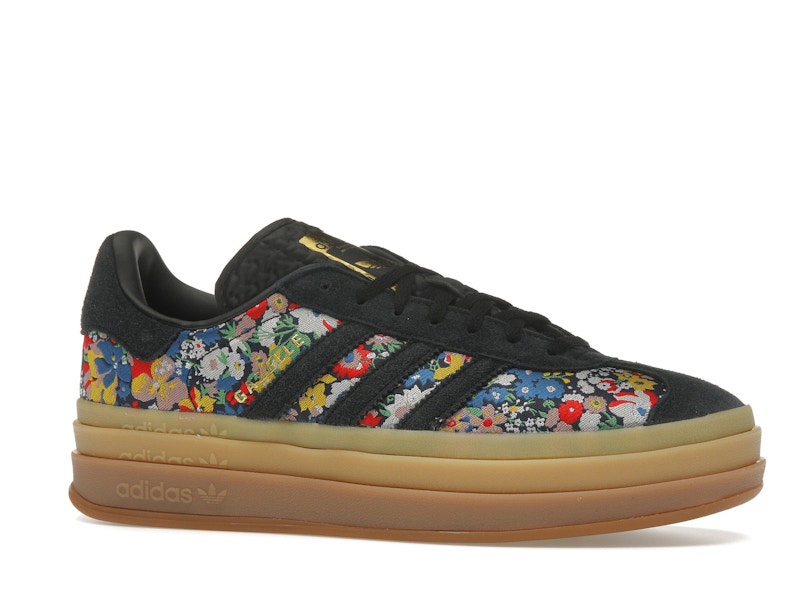 adidas Gazelle Bold Liberty London Floral Embroidery (Women's) - Core Black/Supplier Colour/Gold Metallic - JI2572 - 02