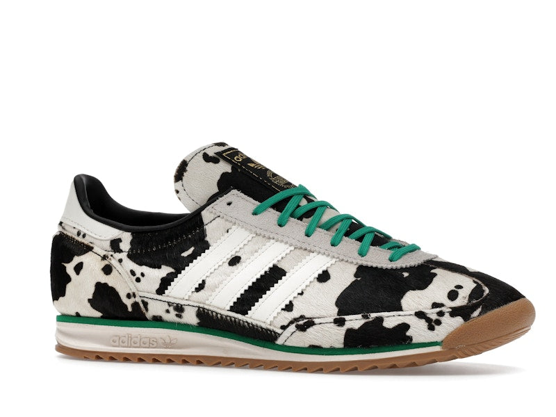 adidas SL 72 OG Cow Print Black White (Women's) - Core Black/Off White/Court Green - JR1639 - 02