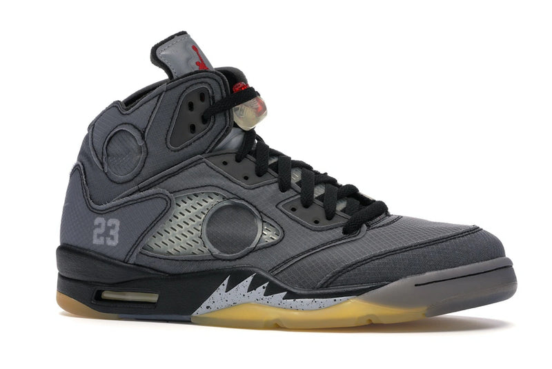 Air Jordan 5 Retro Off White Black - Black/Muslin-Fire Red - CT8480-001 - 02