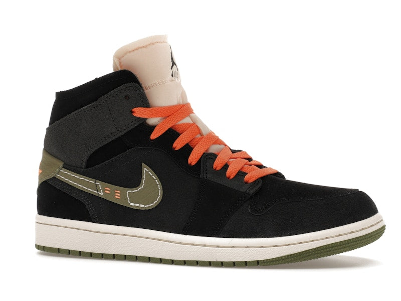 Air Jordan 1 Mid SE Craft Anthracite Light Olive - Anthracite/Black/Bright Mandarin/Sky J Light Olive - FD6817-003 - 02