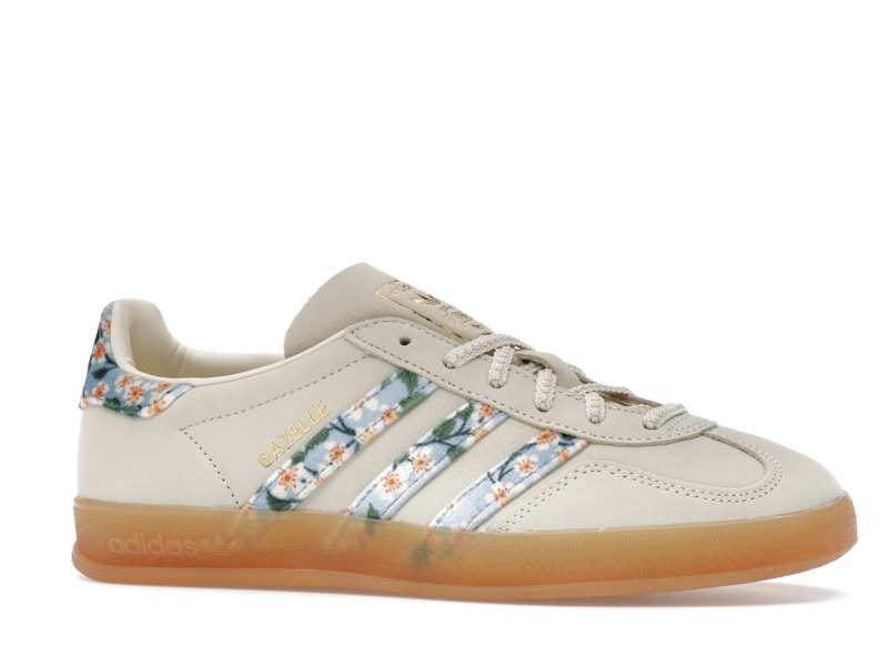 adidas Gazelle Indoor Liberty London Mitsi Day (Women's) - Crew White/Gold Metallic/Tactile Blue - JR3601 - 02