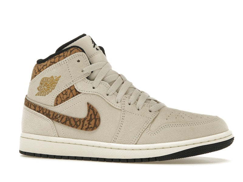 Air Jordan 1 Mid SE Brown Elephant - Light Orewood Brown/White/Light British Tan/Metallic Gold - DZ4129-102 - 02