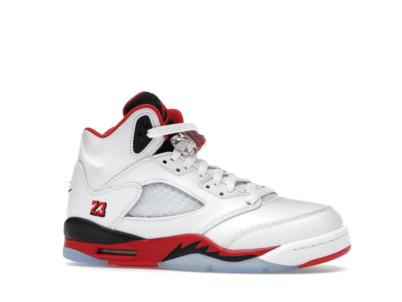 Air Jordan 5 Retro Fire Red Black Tongue (2025) (GS) - White/Fire Red/Black - HQ7980-101 - 02