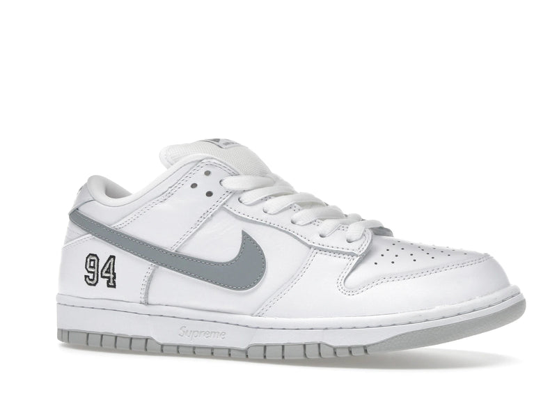 Nike SB Dunk Low Supreme 94 White Metallic Silver - White/Metallic Silver/White - HQ8487-100 - 02