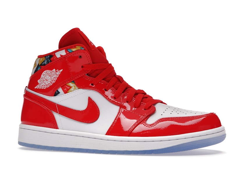Jordan 1 Mid Barcelona Sweater Red Patent - widok 3
