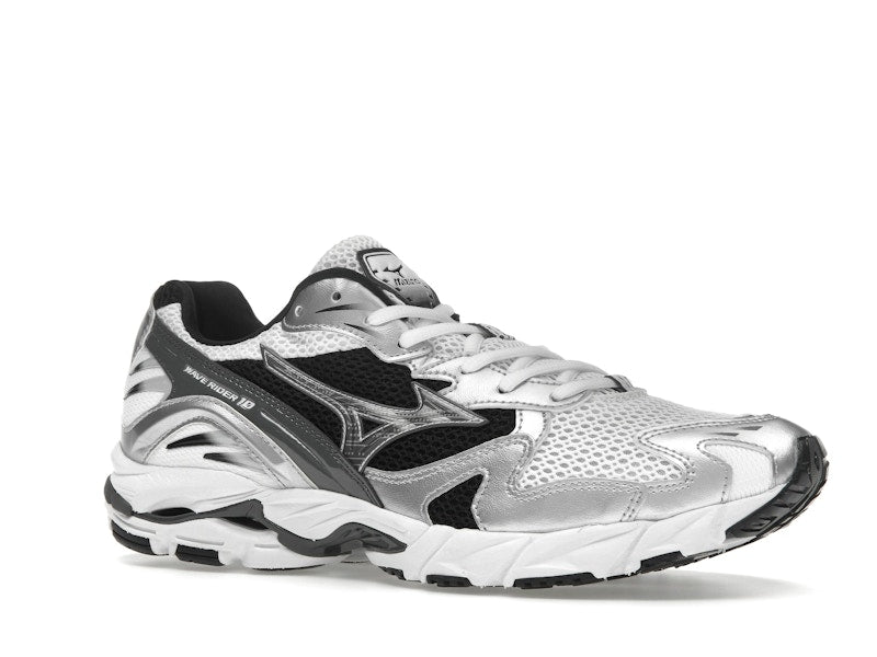 Mizuno Wave Rider 10 White Silver Black - vue 3