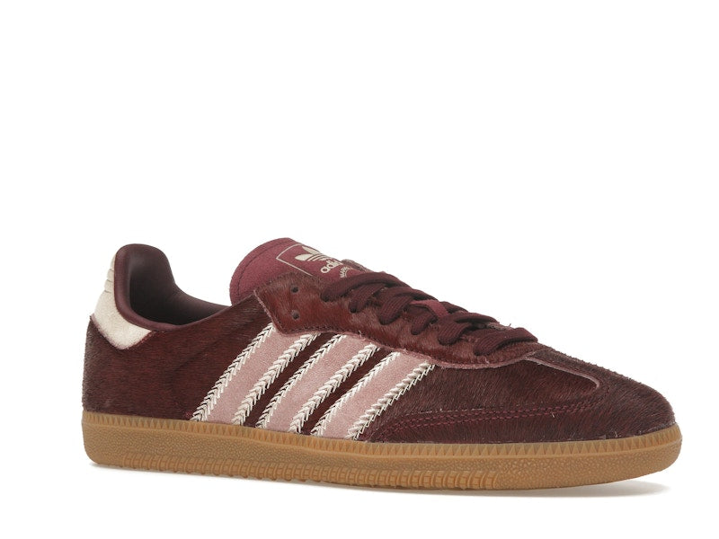 adidas Samba OG Maroon Sand Strata Pony (Women's) - Sand Strata/Maroon/Warm Clay - JP5330 - 03