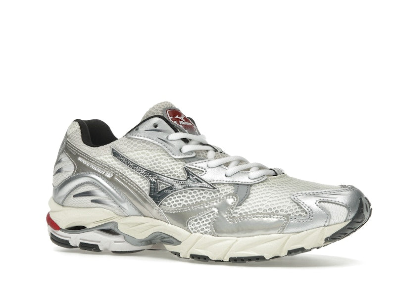 Mizuno Wave Rider 10 White Black Rythmic Red - vue 4