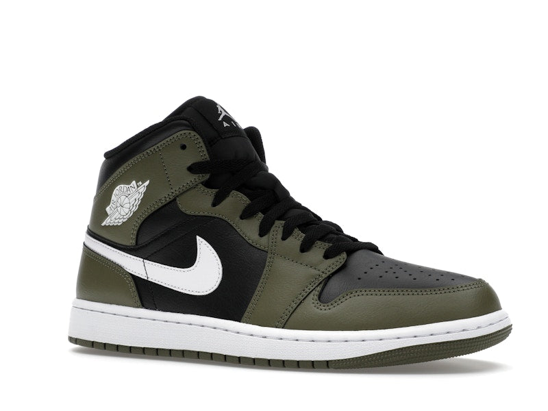 Air Jordan 1 Mid Black White Olive - Black/Medium Olive/Sail/White - DQ8426-092 - 03