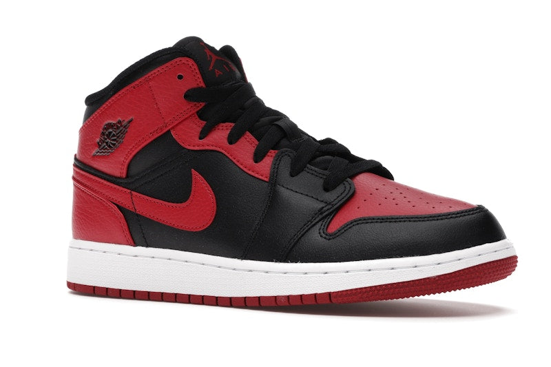 Air Jordan 1 Mid Banned (2020) (GS) - Black/Gym Red-White - 554725-074 - 03