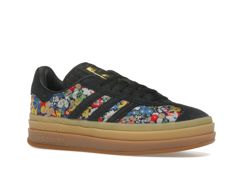 adidas Gazelle Bold Liberty London Floral Embroidery (Women's) - Core Black/Supplier Colour/Gold Metallic - JI2572 - 03