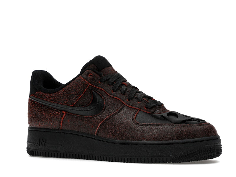 Nike Air Force 1 Low Retro QS Halloween Skull - Black/Black/Crimson - HV2016-001 - 03
