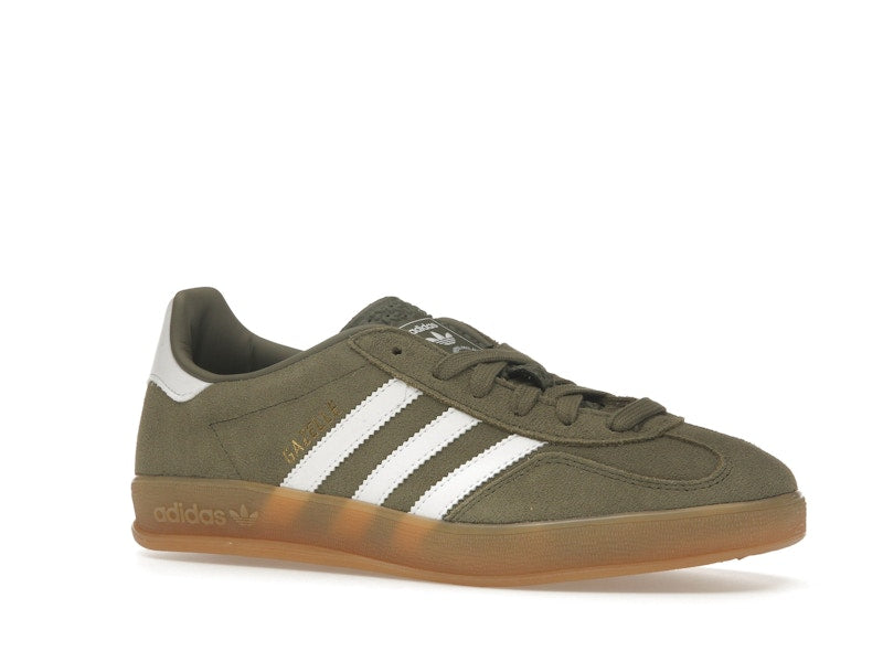 adidas Gazelle Indoor Olive Strata Cloud White Gum - Olive Strata/Cloud White/Gold Metallic - JQ0174 - 03