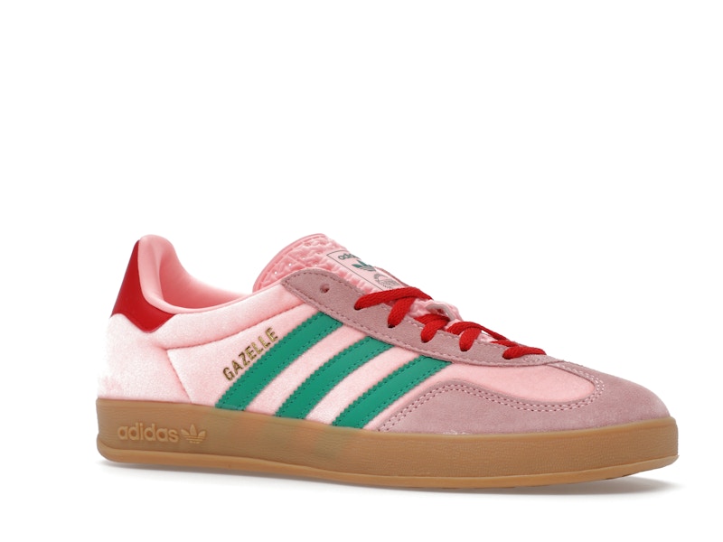 adidas Gazelle Indoor Pink Velvet (Women's) - Pink/Green/Scarlet - JI2713 - 03