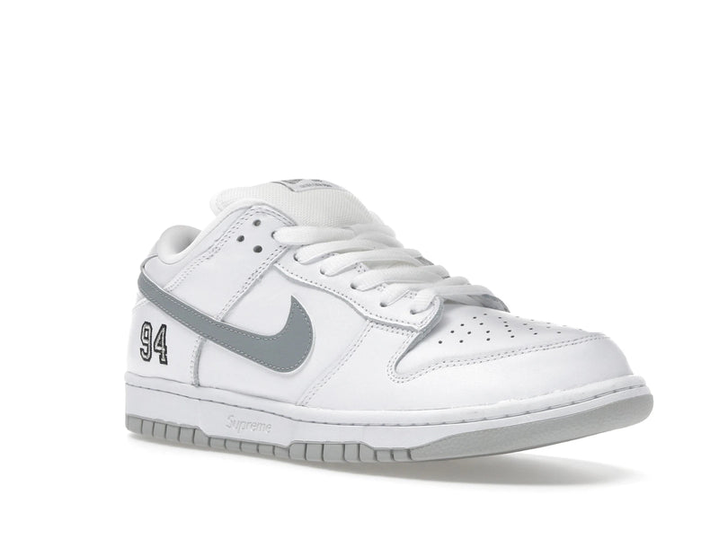 Nike SB Dunk Low Supreme 94 White Metallic Silver - White/Metallic Silver/White - HQ8487-100 - 04