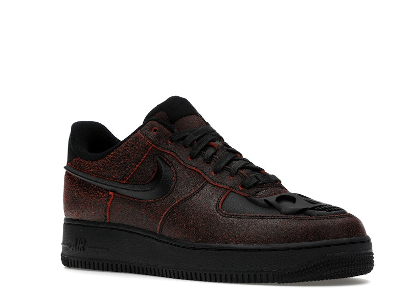 Nike Air Force 1 Low Retro QS Halloween Skull - Black/Black/Crimson - HV2016-001 - 04
