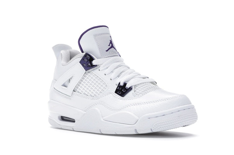 Air Jordan 4 Retro Metallic Purple (GS) - White/Court Purple-Metallic Silver - 408452-115 - 04