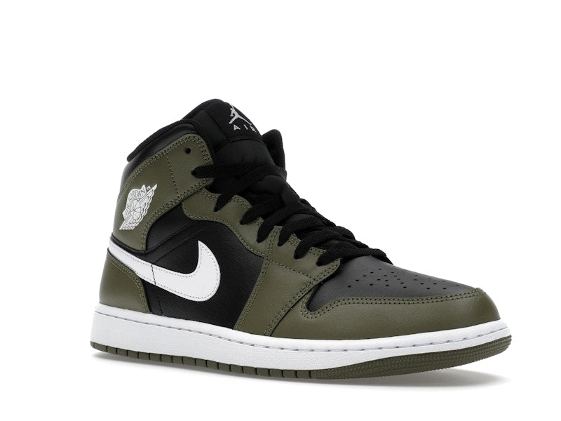 Air Jordan 1 Mid Black White Olive - Black/Medium Olive/Sail/White - DQ8426-092 - 04