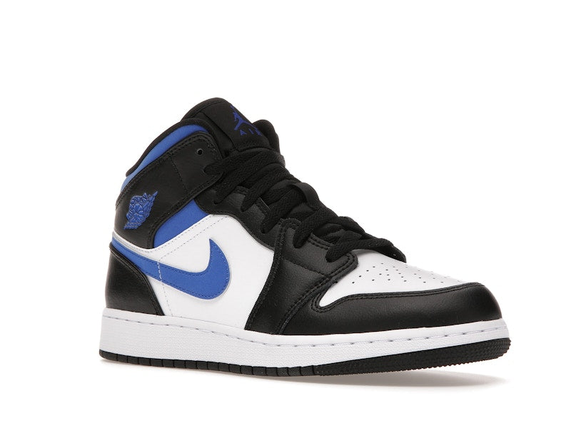 Air Jordan 1 Mid White Black Royal (GS) - White/Racer Blue-Black - 554725-140 - 04