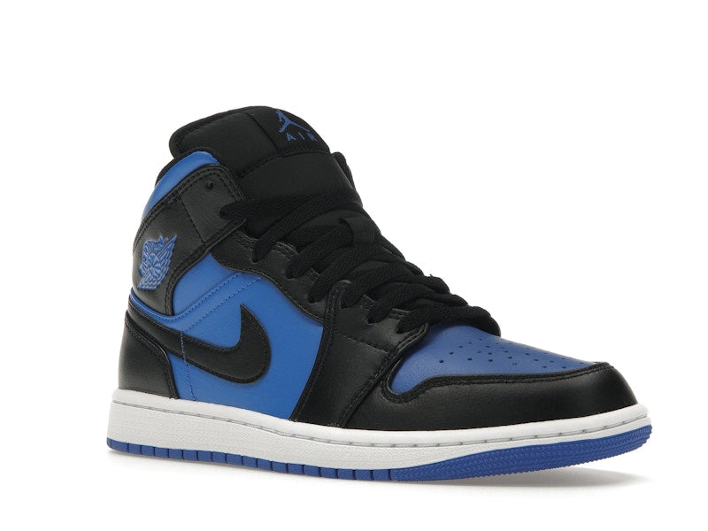 Air Jordan 1 Mid Black Royal Metallic - Black/Black/White/Royal Blue - DQ8426-042 - 04