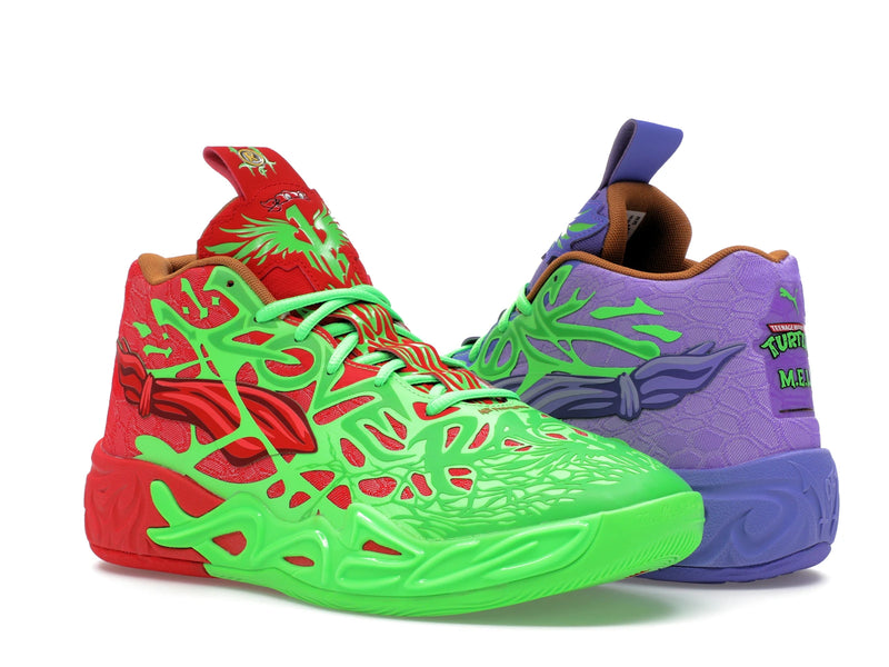 Puma Lamelo Ball Mb04 Teenage Mutant Ninja Turtles Raphael And Donatello - Fluro Green Pes/PUMA Red/Dark Amethyst - 312055-01 - 04