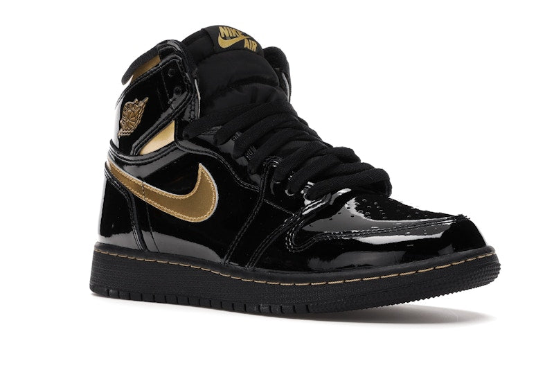 Air Jordan 1 Retro High Black Metallic Gold (2020) (GS) - Black/Black-Metallic Gold - 575441-032 - 04