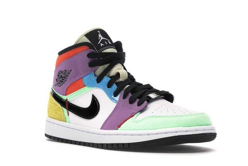 Air Jordan 1 Mid SE Multi Color (W) - White/Black-Lightbulb-Team Orange - CW1140-100 - 04