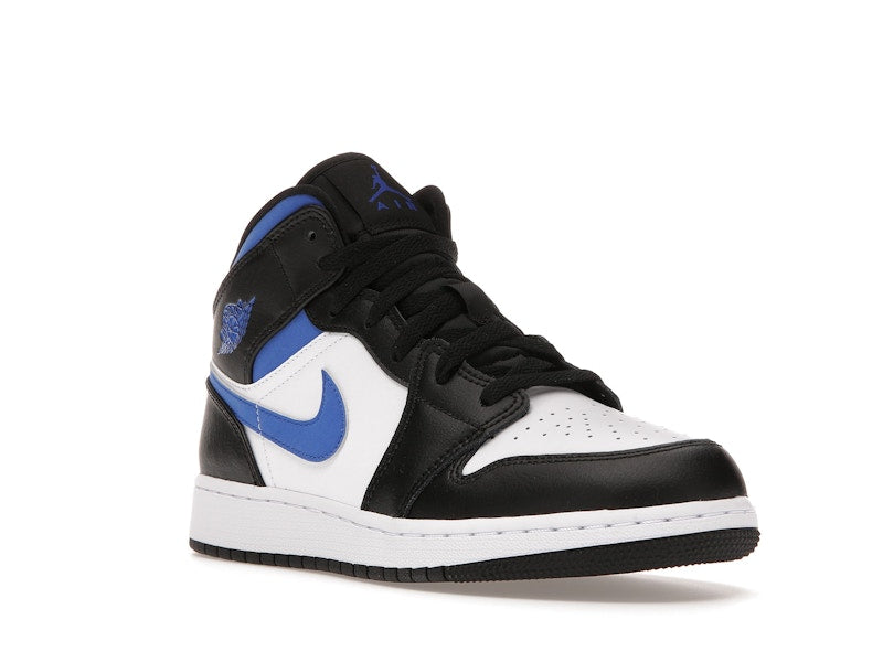 Air Jordan 1 Mid White Black Royal (GS) - White/Racer Blue-Black - 554725-140 - 05