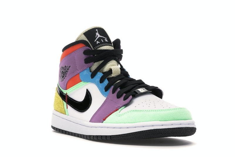 Air Jordan 1 Mid SE Multi Color (W) - White/Black-Lightbulb-Team Orange - CW1140-100 - 05