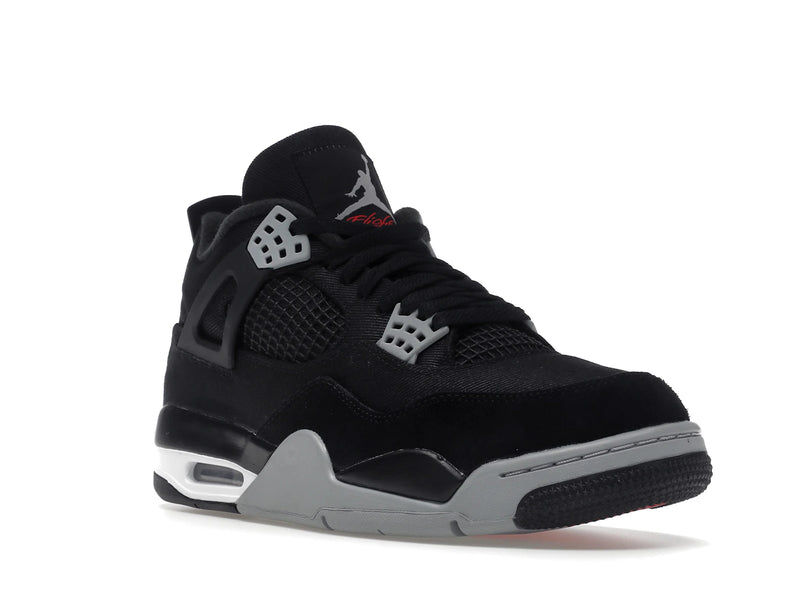 Air Jordan 4 Retro SE Black Canvas - Black/Light Steel Grey/White/Fire Red - DH7138-006 - 05