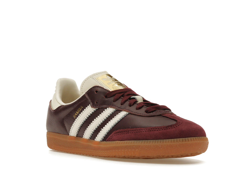 Adidas Samba OG Maroon Gold Metallic - Maroon/Cream White/Gold Metallic - ID0477 - 05