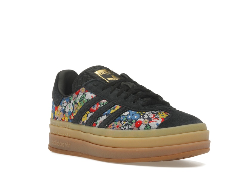 adidas Gazelle Bold Liberty London Floral Embroidery (Women's) - Core Black/Supplier Colour/Gold Metallic - JI2572 - 05