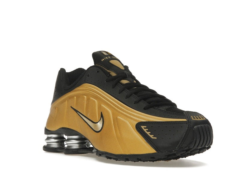 Nike Shox R4 Black Metallic Gold (Women's) - Black/Metallic Gold/Metallic Silver - AR3565-005 - 05